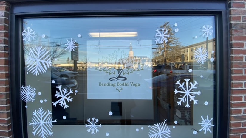 Snowflake Winter Wonderland for Yoga Studio Bending Bodhi